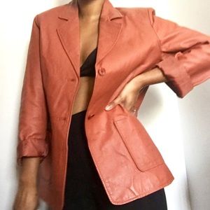 VINTAGE Salmon Leather Jacket